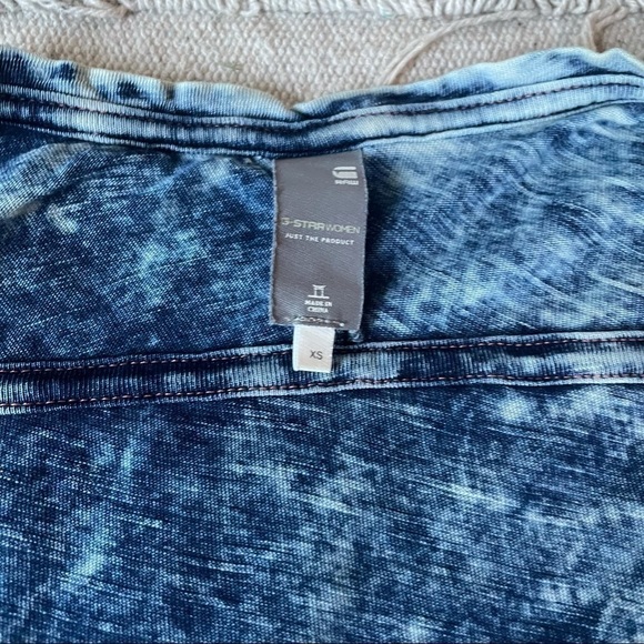 G-STAR BLUE DYE  V-NECK TEE - XS - Picture 7 of 15